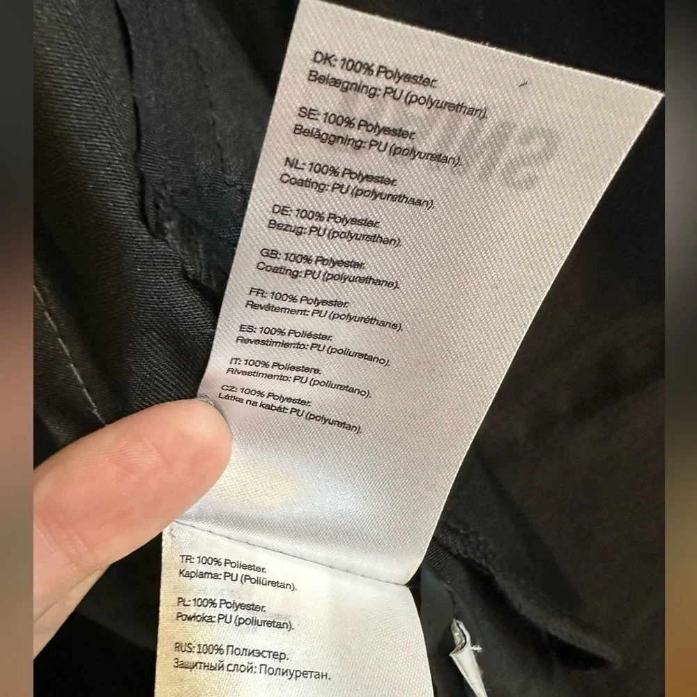 NWT RAINS Unisex Long Black Reflective Rain Jacket XS - Picture 14 of 16